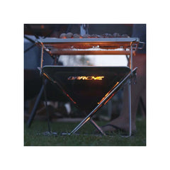 450 | Darche Stainless Steel BBQ Image Showing Side View Food Cooking At Camp.