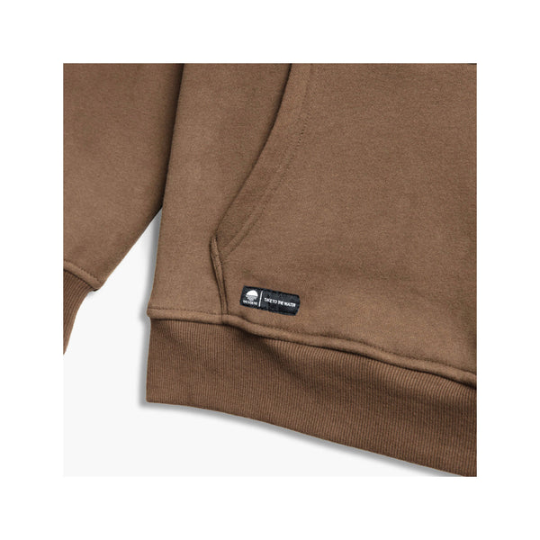 Mouse | Desolve Mens Cod Hoodie Image Showing Close Up Of Waist Cuff And Pouch Pocket Seam.