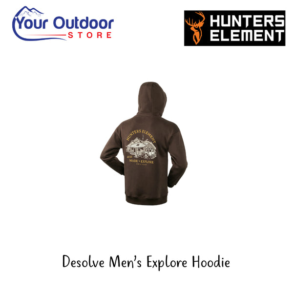 Desolve Men's Explore Hoodie | Hero Image Showing All Logs And Titles.
