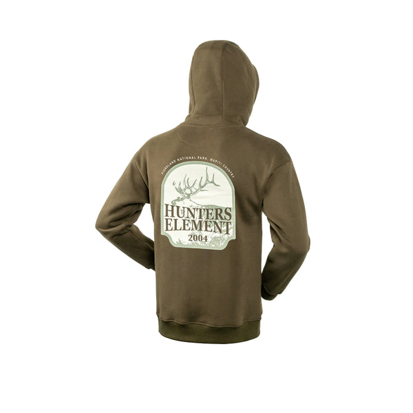 Khaki | Desolve Mens Fiordland Hoodie image Showing No Logos Or Titles.