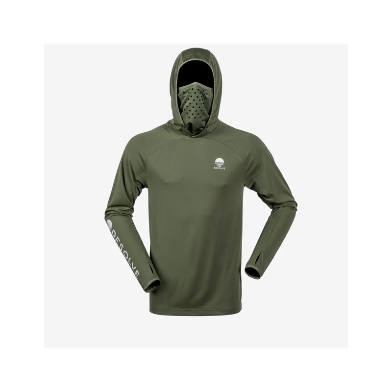 Seaweed | Desolve  Mens Helios Hooded Fishing Shirt Image Showing No Logos Or Titles.