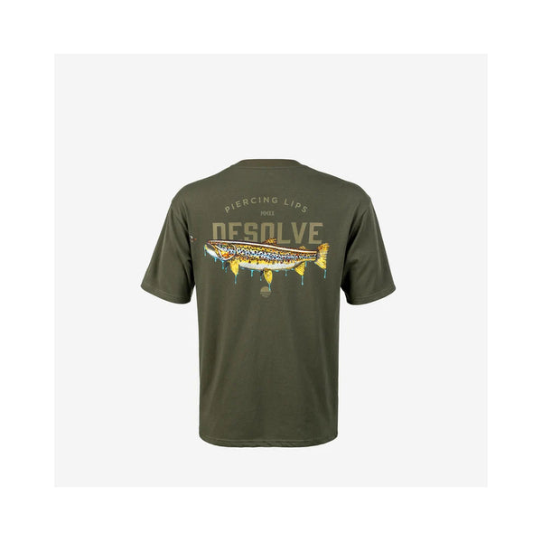 Forest Green | Desolve Piercing Lips Tee Trout Image Showing No Logos Or Titles.