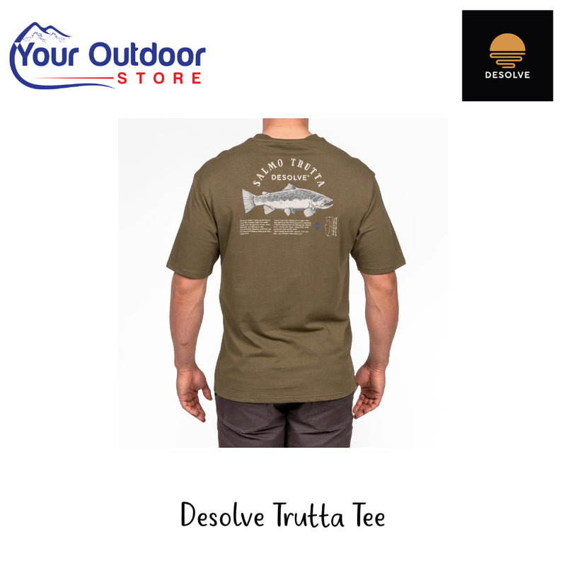 Desolve Trutta Tee | Hero Image Showing All Logos And Titles.