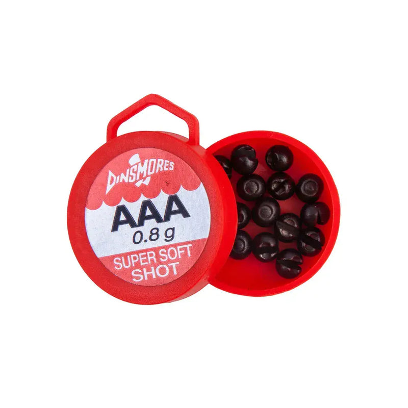 AAA 0.8g | Dinsmore Poly Tub Split Shot Refill Image Showing NO Logos Or Titles.
