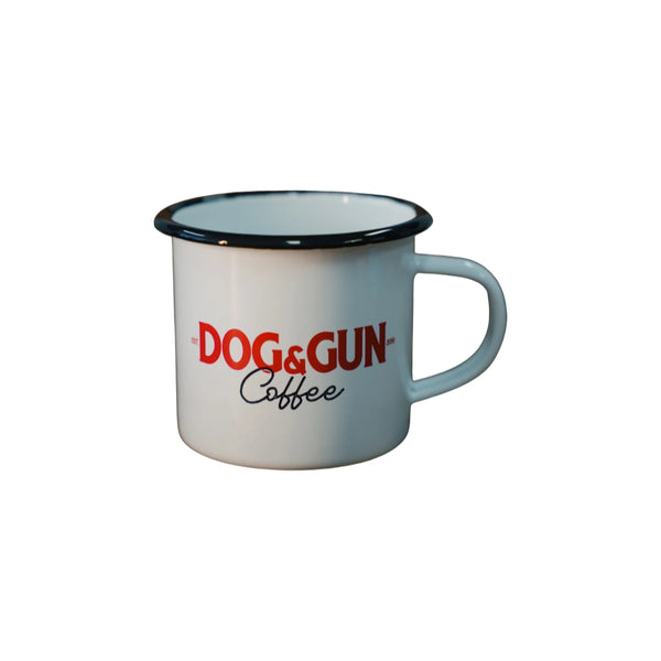 White/350ml | Dog & Gun Enamel Mug Image Showing No Logos Or Titles.