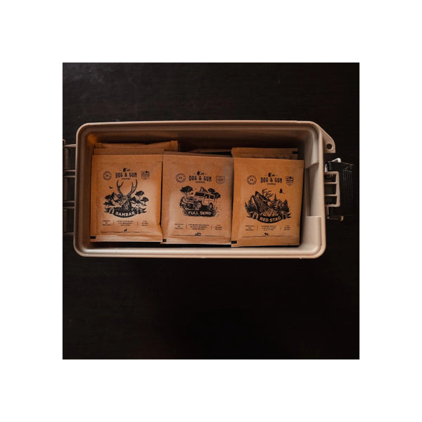48 Pack | Dog & Gun Mixed Roast Reload Pack Image Showing Top View, No Lid.