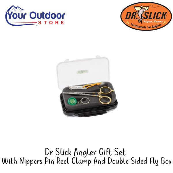 Dr Slick Angler Gift Set With Nippers Pin Reel Clamp And Double Sided Fly Box