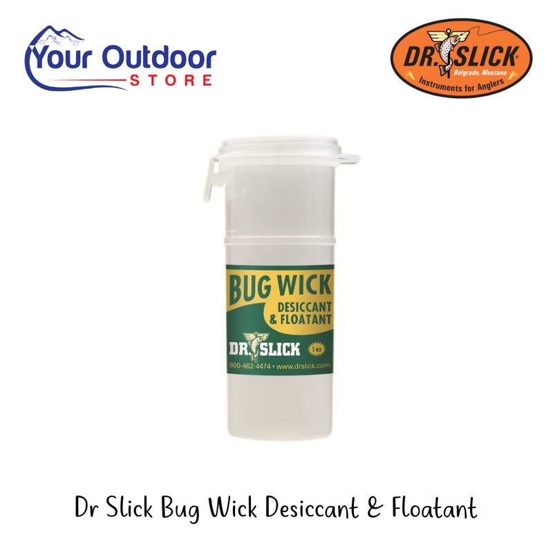 Dr Slick Bug Wick Desiccant And Floatant | Hero Image Showing All Logos And Titles.