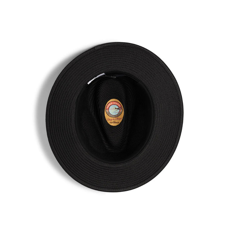 Black |  Evoke Phoenix Panamate Sun Hat Image Showing Underside View.
