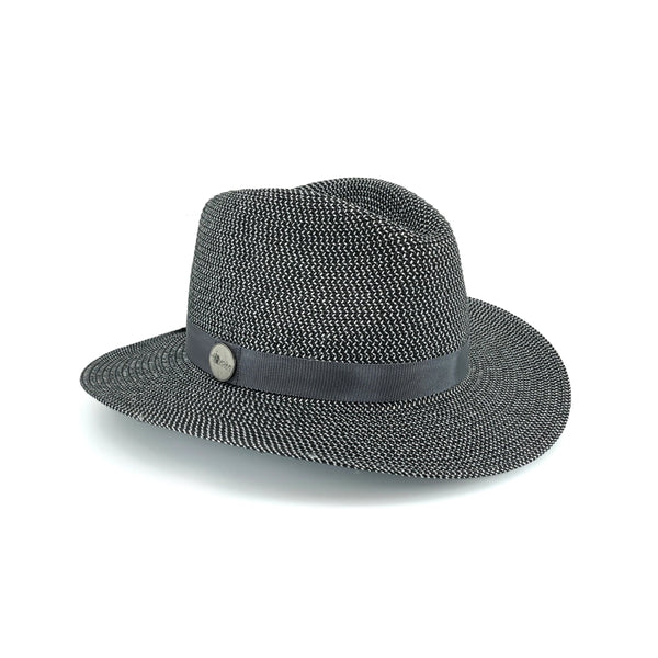 Black Combo |  Evoke Phoenix Panamate Sun Hat Image Showing Image Showing Angled Front View.