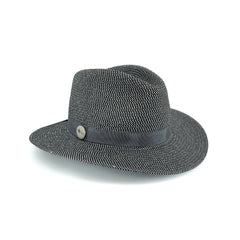 Black Combo |  Evoke Phoenix Panamate Sun Hat Image Showing Image Showing Angled Front View.