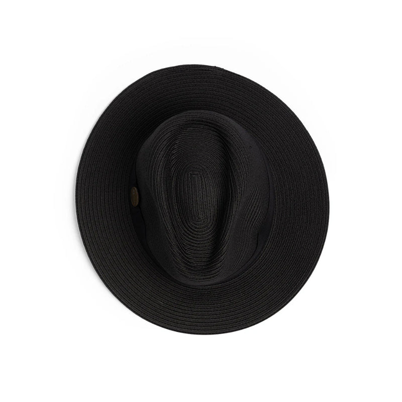 Black |  Evoke Phoenix Panamate Sun Hat Image Showing Top View.