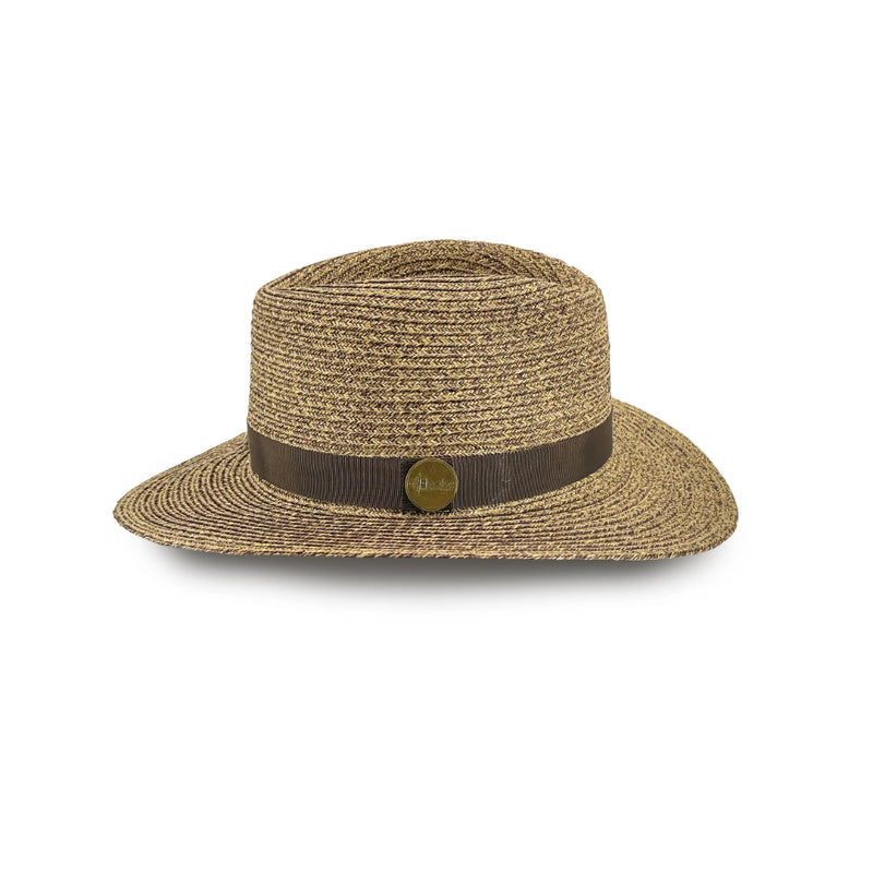 Chocolate |  Evoke Phoenix Panamate Sun Hat Image Showing Side View.