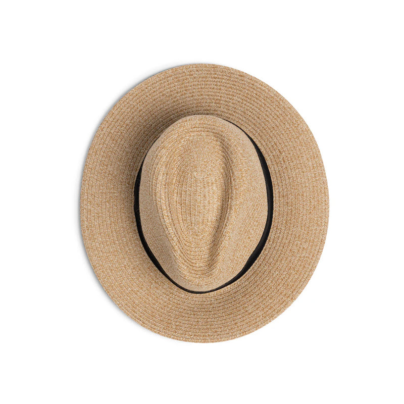 Natural | Evoke Phoenix Panamate Sun Hat Image Showing Top View.