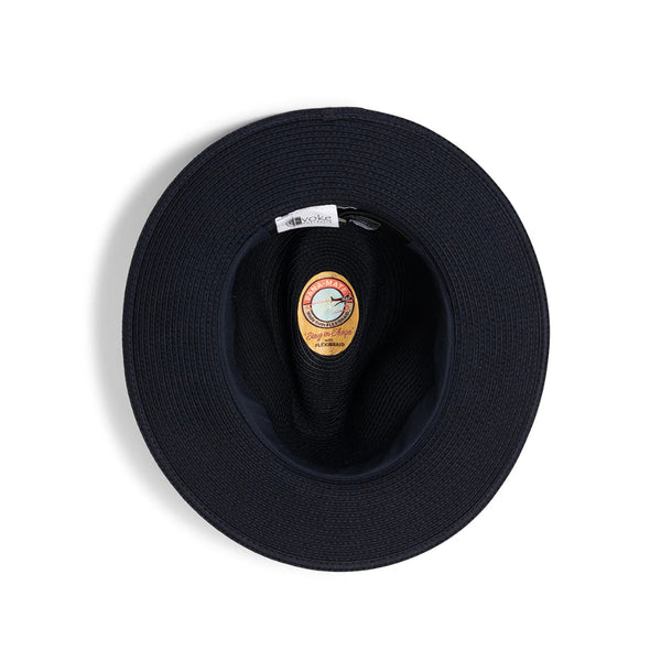 Navy |  Evoke Phoenix Panamate Sun Hat Image Showing Underside View.
