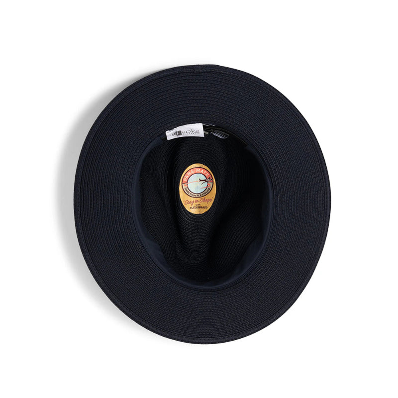 Navy |  Evoke Phoenix Panamate Sun Hat Image Showing Underside View.