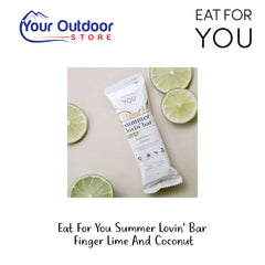Eat For You Summer Lovin' Bar Finger Lime And Coconut. Hero Image Showing Logos And Title.