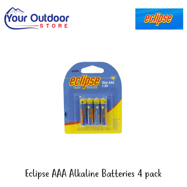 Eclipse AAA Alkaline Batteries 4 Pack | Hero Image Sowing All Logos And Titles.