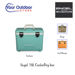 Engel 18L Cooler Dry Box | Hero Image Showing All Logos, Titles And Variants.