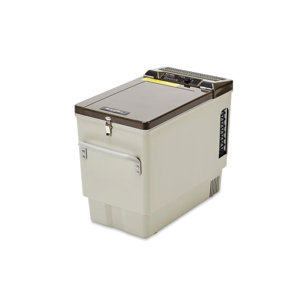 Grey | Engel 21L Portable Fridge-Freezer Image Showing Angled Front View.