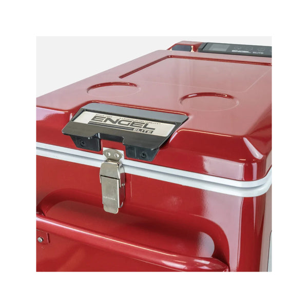 40L / Red | Engel 40L Elite Series Fridge - Freezer Image Showing Close Up View Of The Lid Latch.