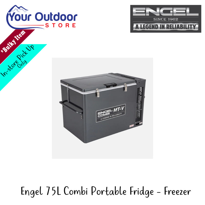 Engel 75L Combi Portable Fridge-Freezer | Hero Image Showing All Logos And Titles.