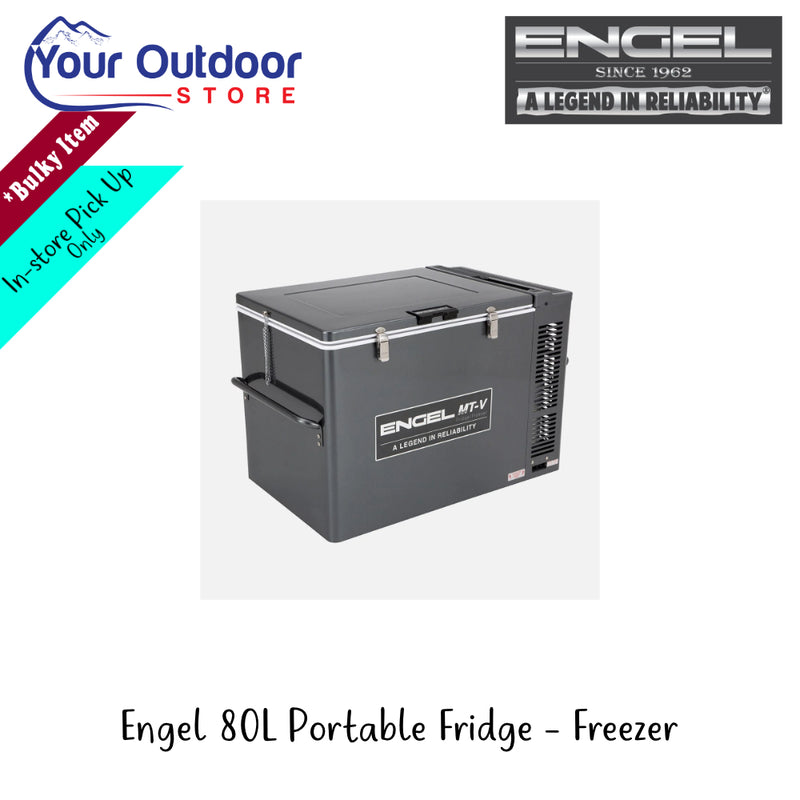 Engel 80L Portable Fridge - Freezer | Hero Image Showing All Logos And Titles.