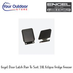 Engel Door Latch Pair To Suit 38L Eclipse Fridge-Freezer | Hero Image Showing All Logos And Titles.