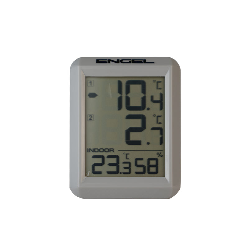 Grey | Engel Dual Zone Wireless Thermometer - Showing LCD Display. 