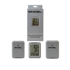 Grey | Engel Dual Zone Wireless Thermometer - Shown as Complete Set.