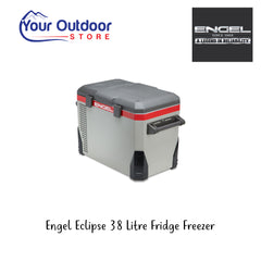 Engel 38 L Fridge Freezer. Hero Image Showing Logos and Title. 