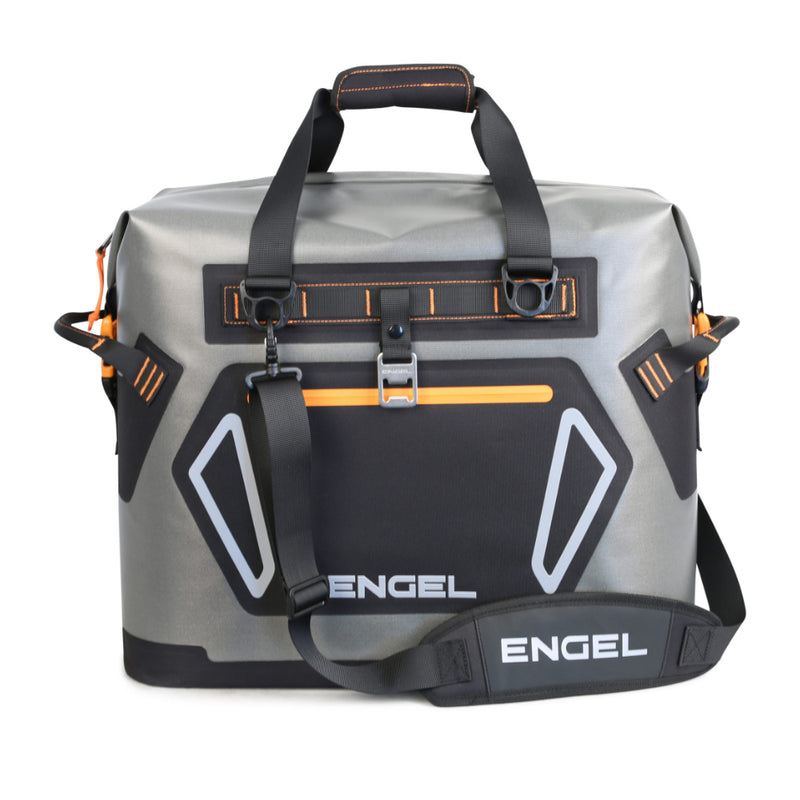 Grey / Orange | Engel Premium HD30 Cooler Bag. Front View.