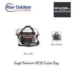 Engel Premium HD30 Cooler Bag. Hero Image Showing Variants, Logos and Title. 