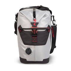 Grey / Red | Engel Premium HD30 Cooler Bag. End View Showing Valve.