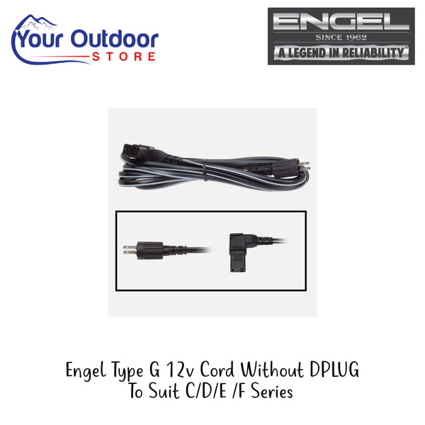 Engel Type G 12V Cord Without DPLUG To Suit C/D/E/F Series | Hero Image Showing All Logos And Titles.