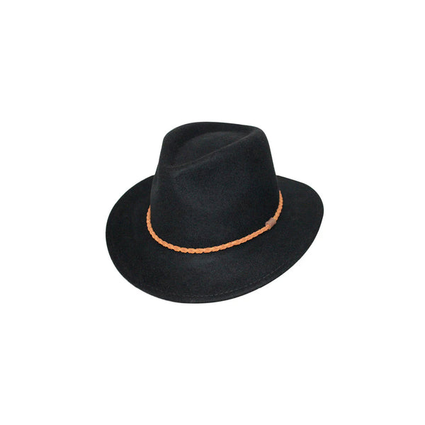 Black | Evoke Beltana Fedora Image Showing No Logos Or Titles.