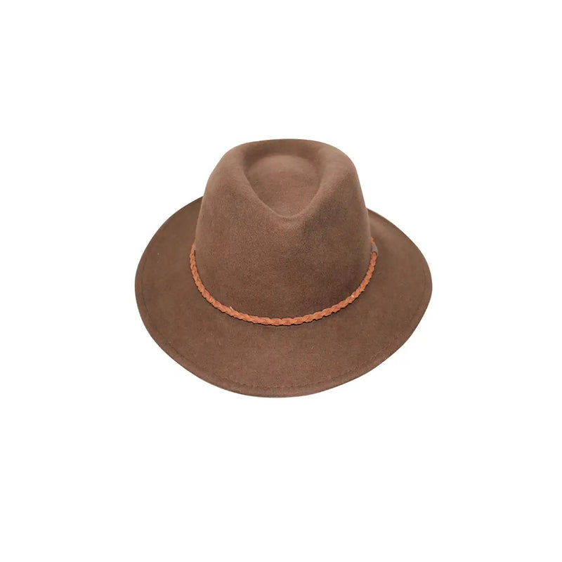 Chocolate | Evoke Beltana Fedora  Image Showing No Logos Or Titles.