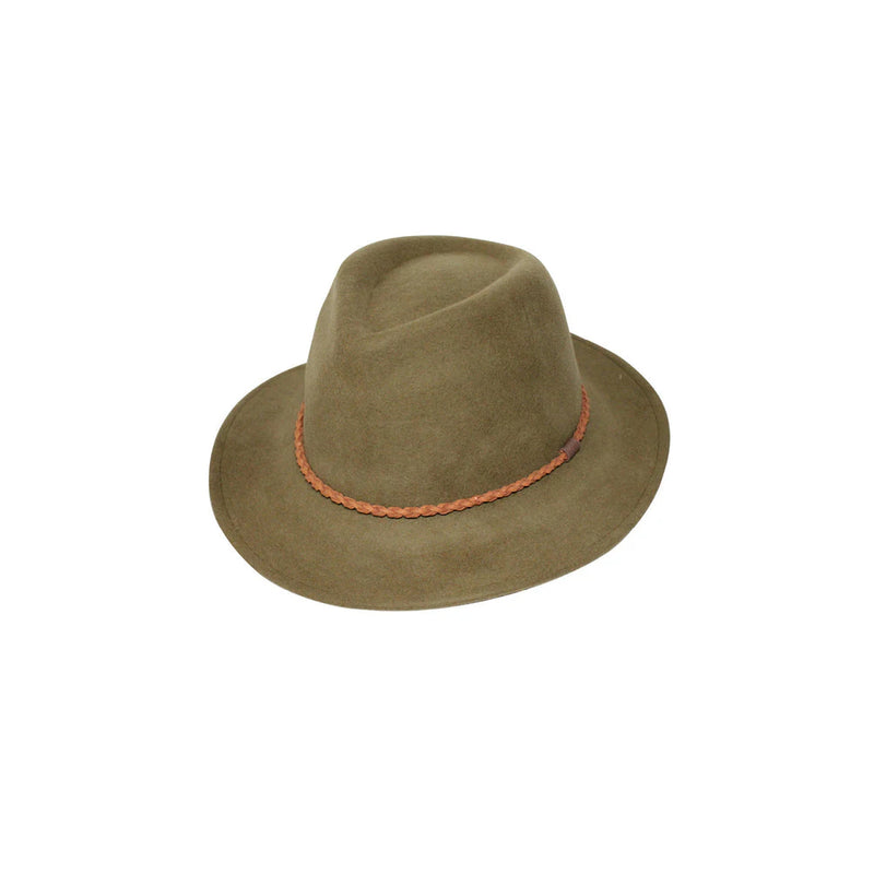 Khaki | Evoke Beltana Fedora Image Showing No Logos Or Titles.