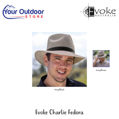 Evoke Charlie Fedora | Hero Image Showing All Logos, Titles And Variants.