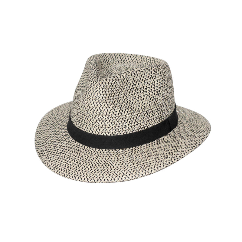 Black / Ivory | Evoke Charlie Fedora Image Showing No Model.