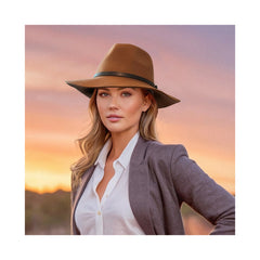 Camel | Evoke Hudson Felt Fedora Image Showing No Logos Or Titles.