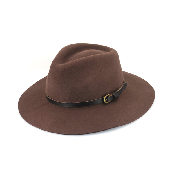 Chocolate | Evoke Hudson Felt Fedora Image Showing No Model.