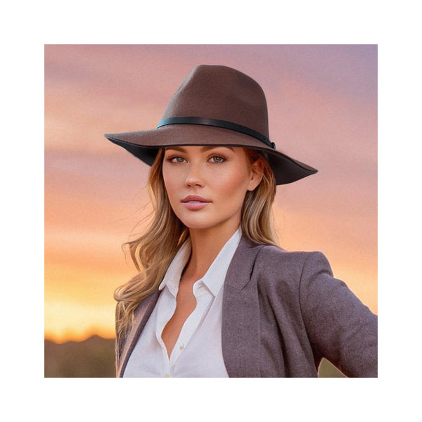 Chocolate | Evoke Hudson Felt Fedora Image Showing No Logos Or Titles.