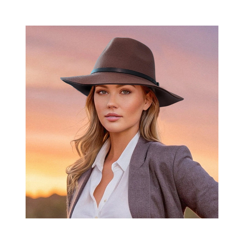 Chocolate | Evoke Hudson Felt Fedora Image Showing No Logos Or Titles.