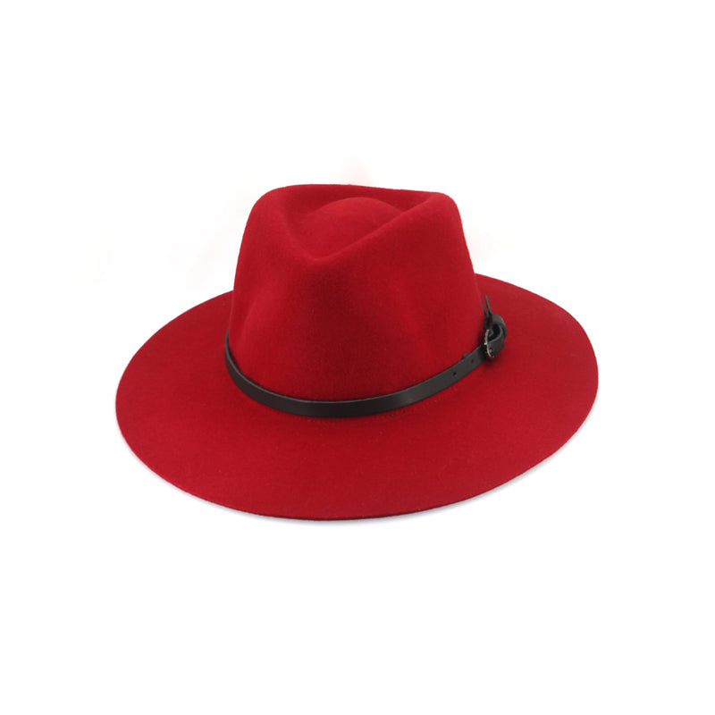 Red | Evoke Hudson Felt Fedora Image Showing No Model.