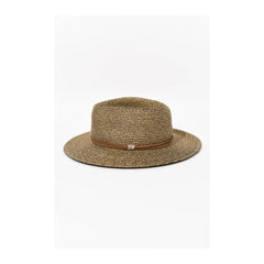 Chocolate | Evoke Keith Fedora Sun Hat Image Showing Side View.
