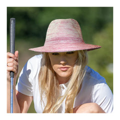Mixed Pink. Evoke Maddi Sun Hat, Front View on Model.
