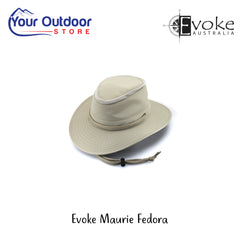 Evoke Maurie Fedora | Hero Image Showing All Logos And Titles.