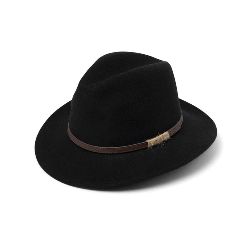 Black | Evoke Paterson Australian Wool Felt Fedora Image Showing No Model.