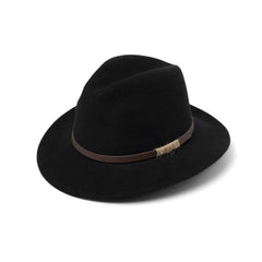 Black | Evoke Paterson Australian Wool Felt Fedora Image Showing No Model.